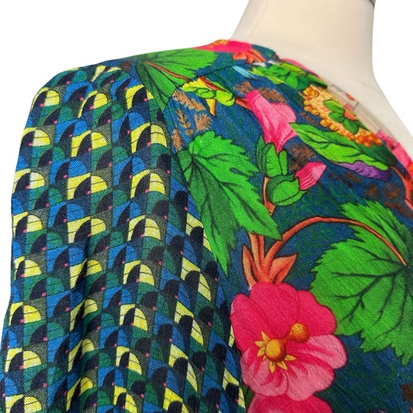 Anthropologie Bl^nk Romalie Printed Wrap Dress Size M - Picture 7 of 16